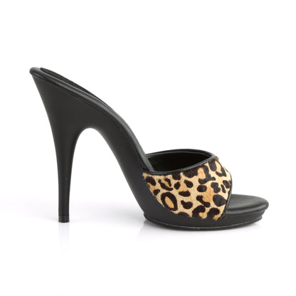 Fabulicious Damen Sandalen POISE-501Fur Leopard-Druckfell / BLK Matte