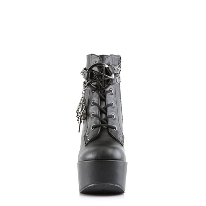 DemoniaCult Damenknöchelstiefel POISON-101 BLK Vegan Leder