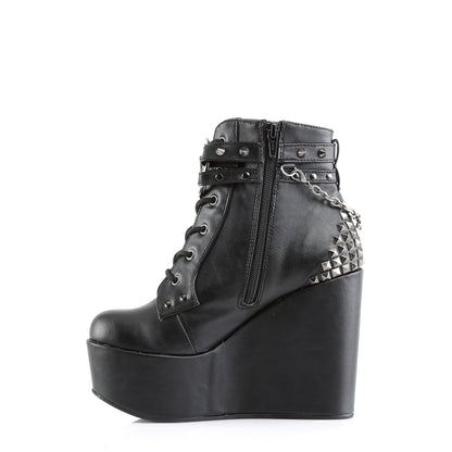 DemoniaCult Damenknöchelstiefel POISON-101 BLK Vegan Leder