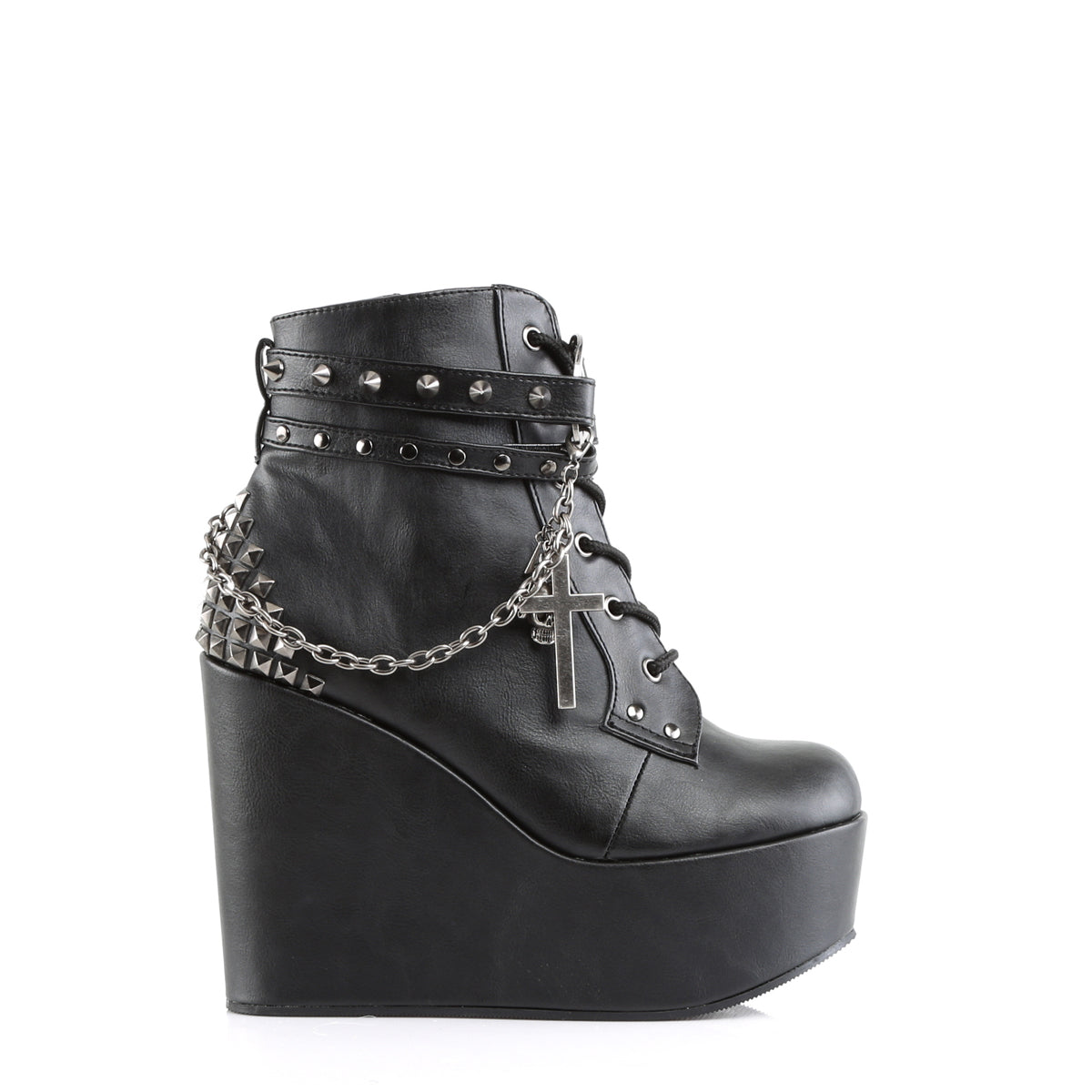 DemoniaCult Damenknöchelstiefel POISON-101 BLK Vegan Leder