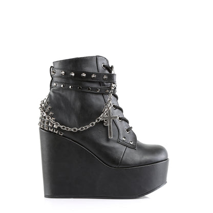 DemoniaCult Damenknöchelstiefel POISON-101 BLK Vegan Leder