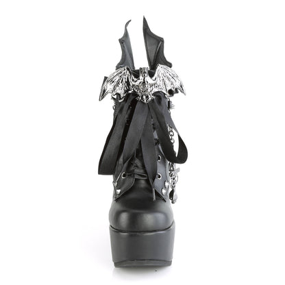 DemoniaCult  Ankle Boots POISON-107 Blk Vegan Leather