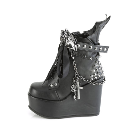 DemoniaCult  Ankle Boots POISON-107 Blk Vegan Leather