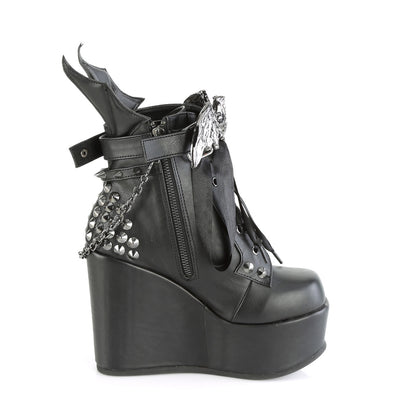 DemoniaCult  Ankle Boots POISON-107 Blk Vegan Leather