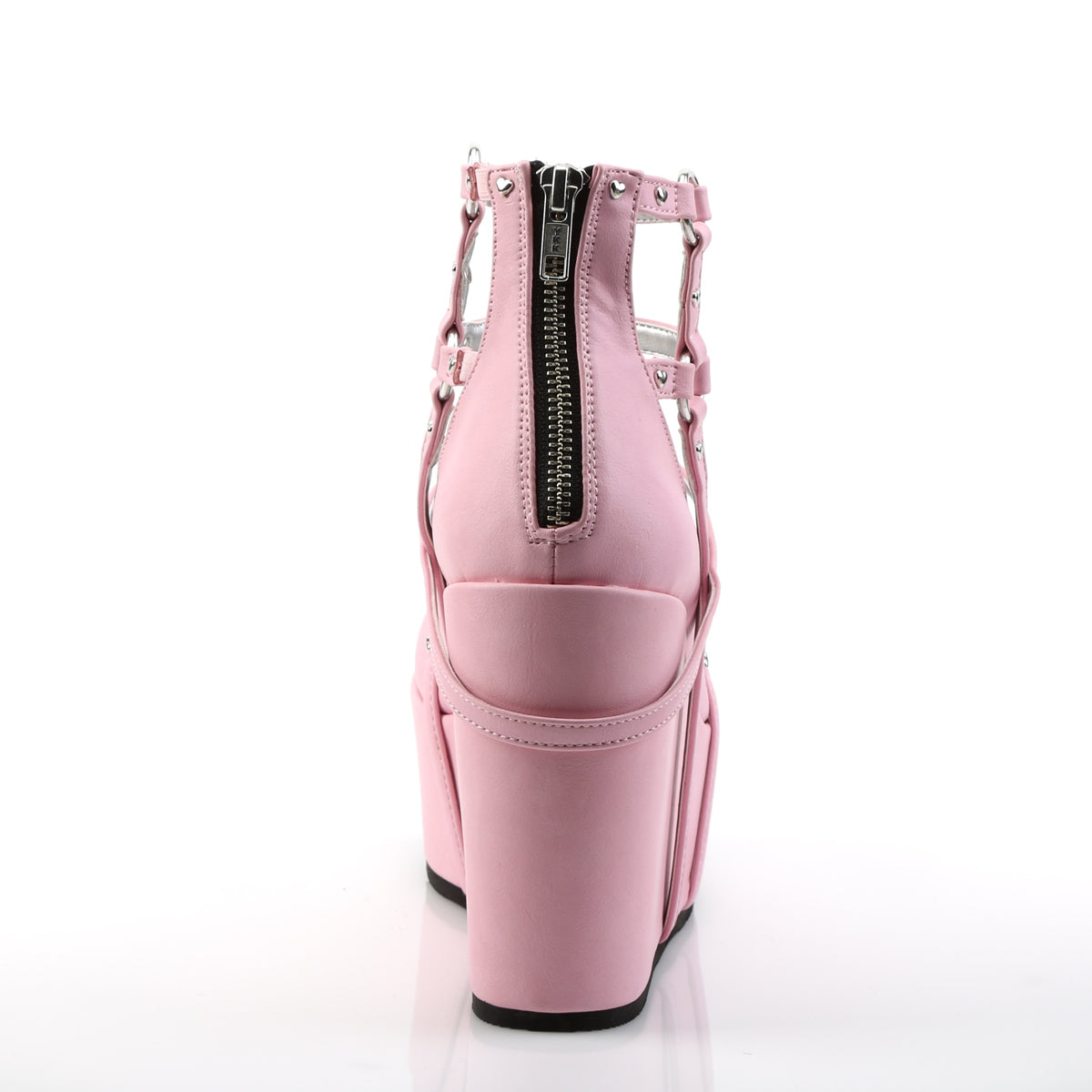 DemoniaCult Damenknöchelstiefel POISON-25-2 rosa veganes Leder