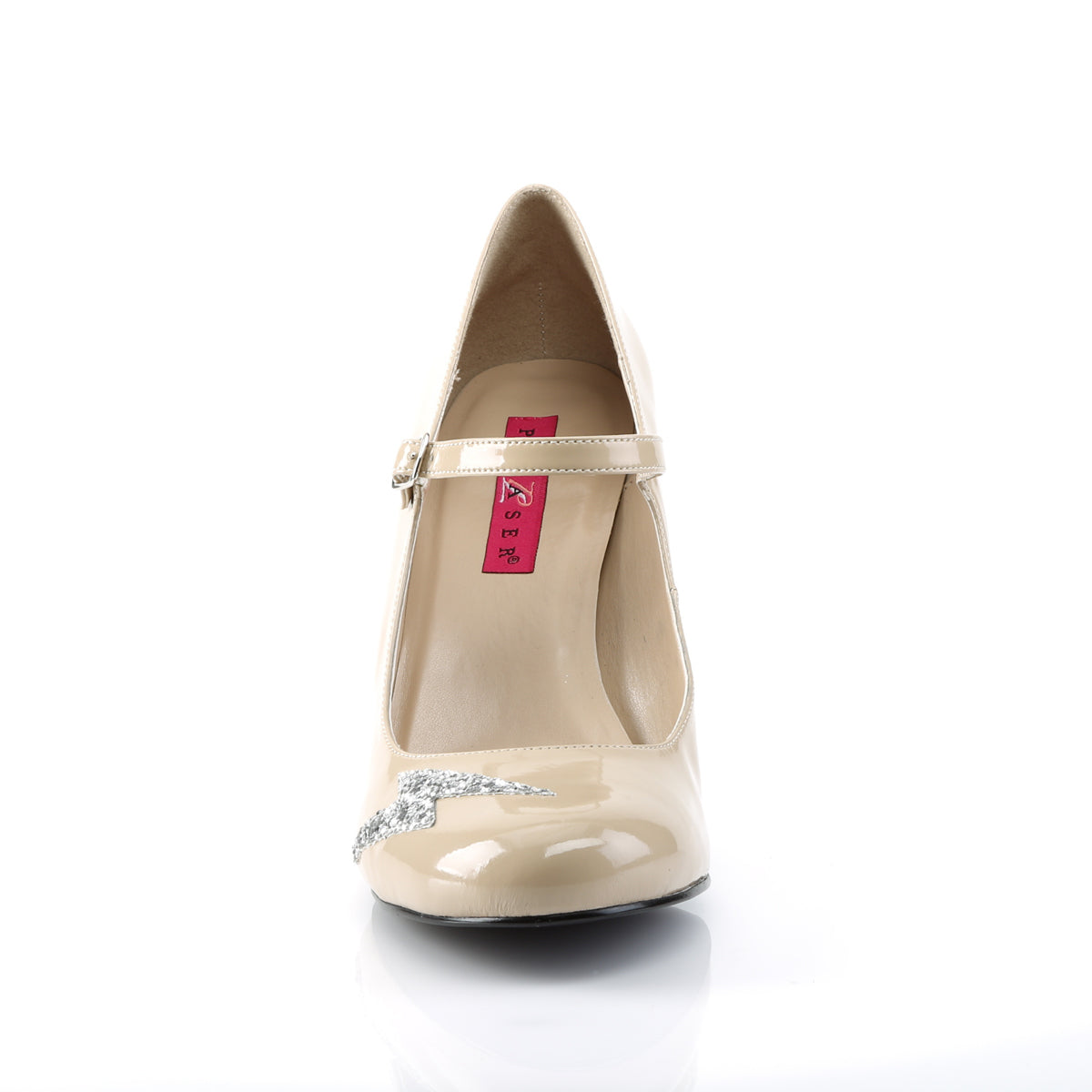Pleaser Pink Label Frauenpumpen QUEEN-02 creme pat-slv glitter
