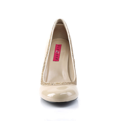 Pleaser Pink Label Womens Pumps QUEEN-04 Cream Pat