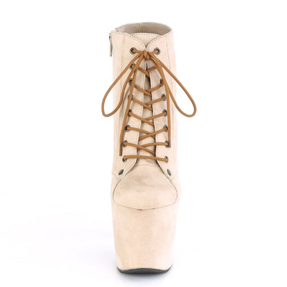 Pleaser Damen Knöchelstiefel RADIANT-1005 Beige Faux Wildleder / Beige Faux Wildleder