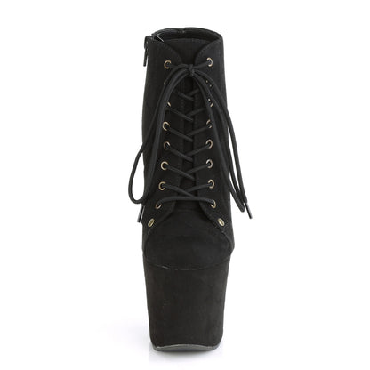 Pleaser Damen Knöchelstiefel RADIANT-1005 BLK Faux Wildleder / BLK Faux Wildleder