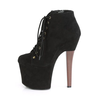 Pleaser Damen Knöchelstiefel RADIANT-1005 BLK Faux Wildleder / BLK Faux Wildleder