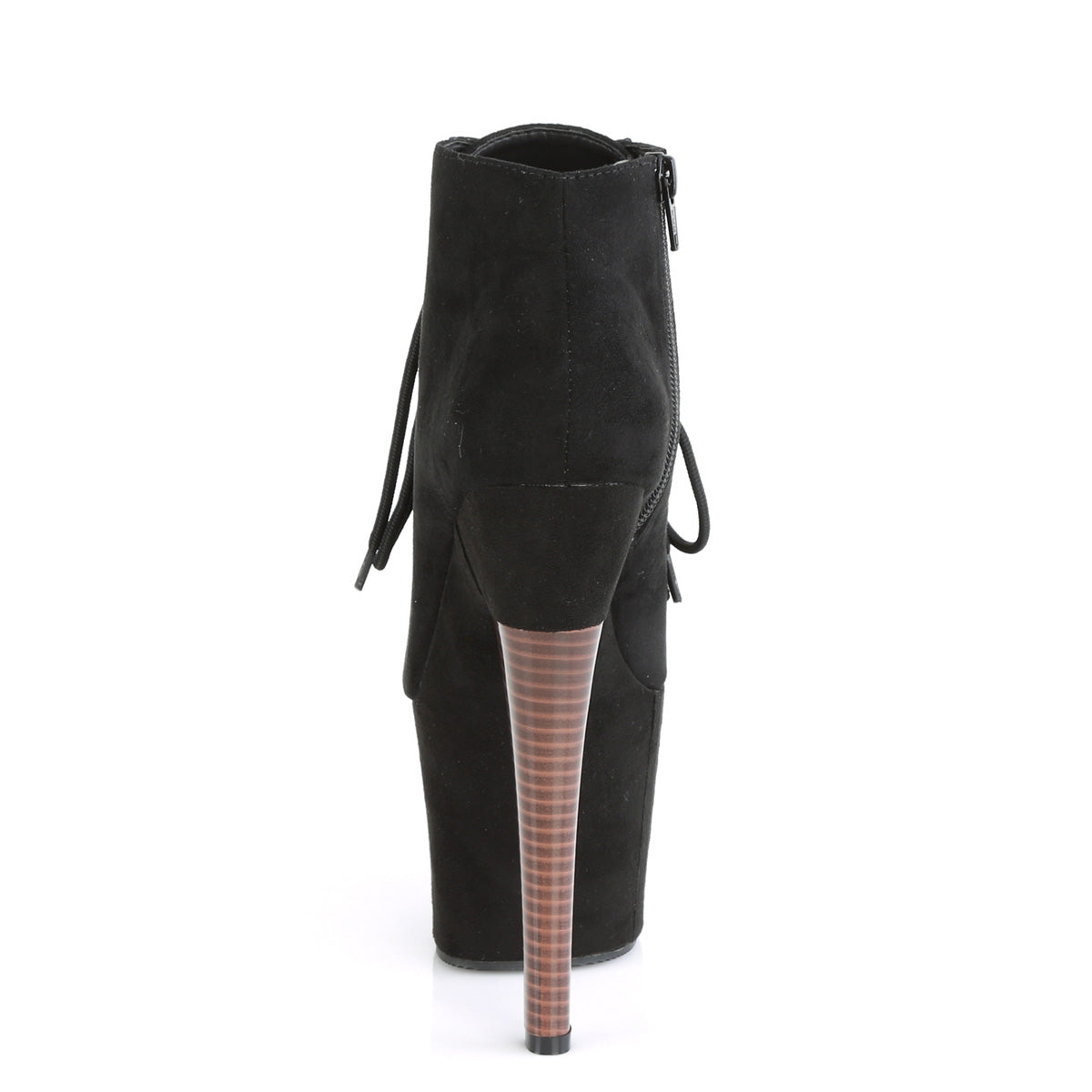 Pleaser Damen Knöchelstiefel RADIANT-1005 BLK Faux Wildleder / BLK Faux Wildleder