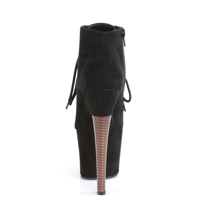 Pleaser Damen Knöchelstiefel RADIANT-1005 BLK Faux Wildleder / BLK Faux Wildleder