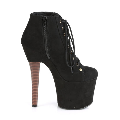 Pleaser Damen Knöchelstiefel RADIANT-1005 BLK Faux Wildleder / BLK Faux Wildleder