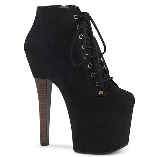 Pleaser Damen Knöchelstiefel RADIANT-1005 BLK Faux Wildleder / BLK Faux Wildleder