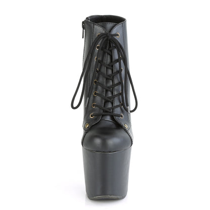 Pleaser Damen Knöchelstiefel RADIANT-1005 BLK Faux Leder / BLK Kunstleder