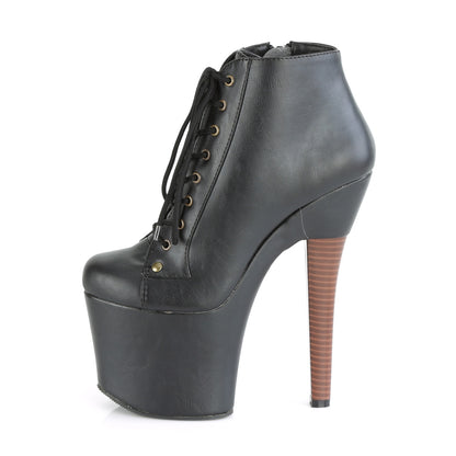Pleaser Damen Knöchelstiefel RADIANT-1005 BLK Faux Leder / BLK Kunstleder