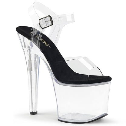 Pleaser Damen Sandalen RADIANT-708 CLR-BLK / CLR