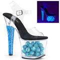 Pleaser Damen Sandalen RADIANT-708nsb CLR / Neon Ice Blue