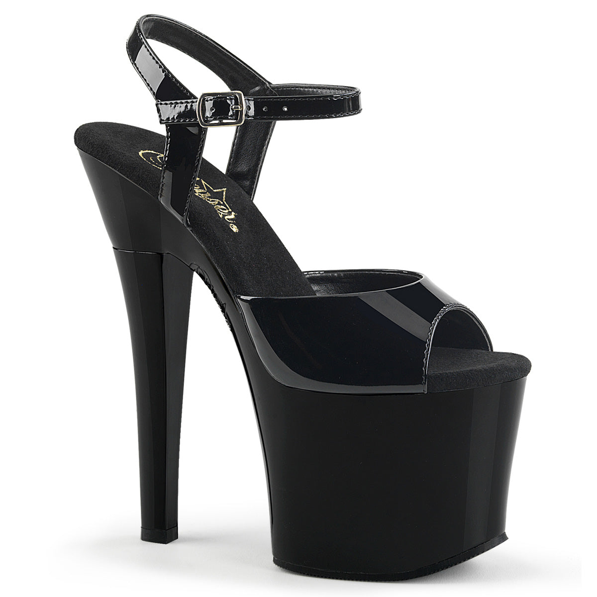 Pleaser Damen Sandalen RADIANT-709 BLK Pat / BLK