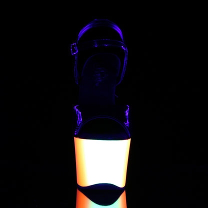 Pleaser Womens Sandals RAINBOW-309UV Blk Pat/Neon Multi
