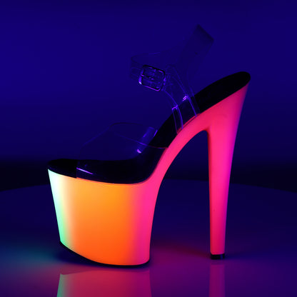 Pleaser Damen Sandalen RAINBOW-708UV CLR / Neon Multi