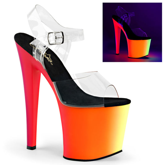 Pleaser Damen Sandalen RAINBOW-708UV CLR / Neon Multi