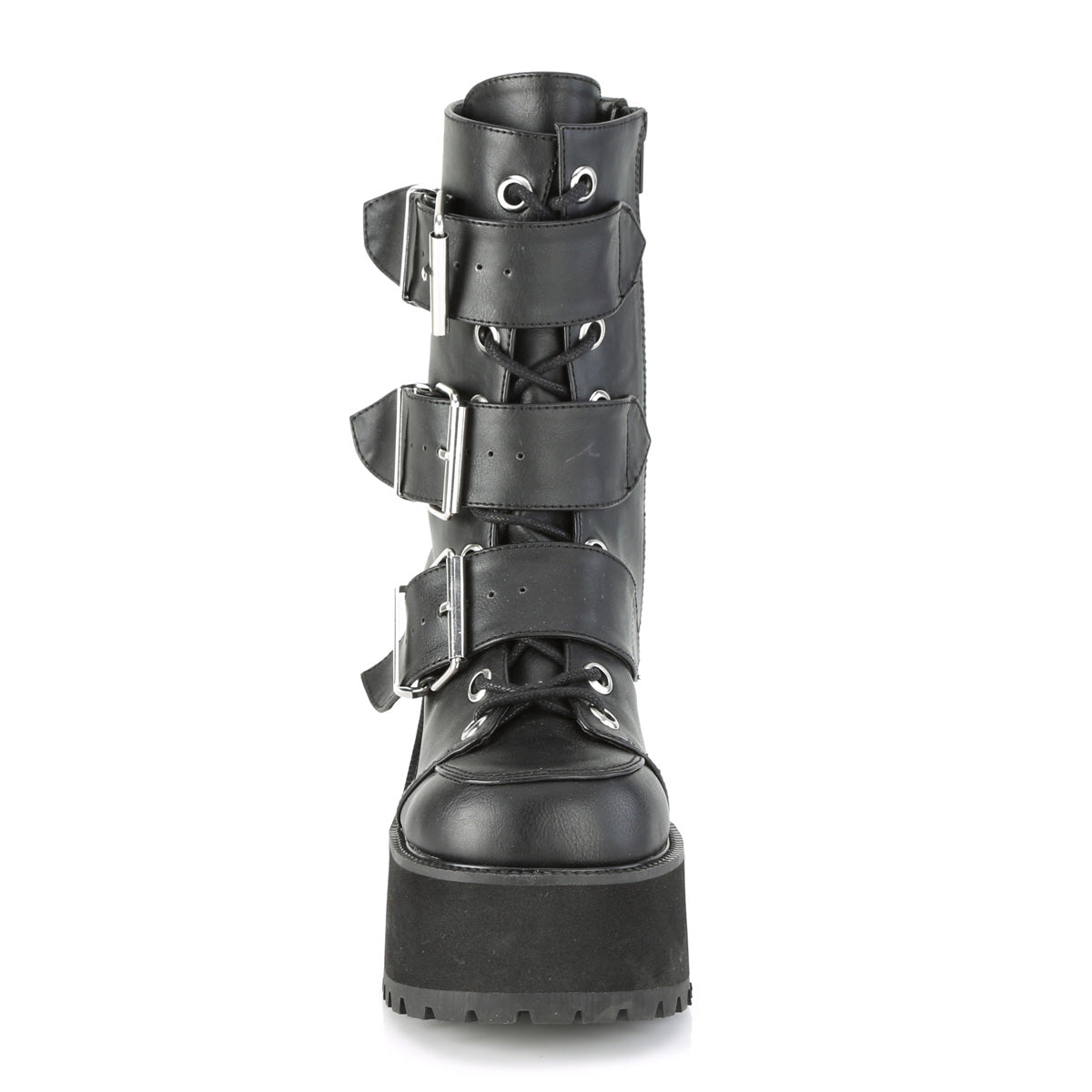 DemoniaCult Womens Ankle Boots RANGER-308 Blk Vegan Leather