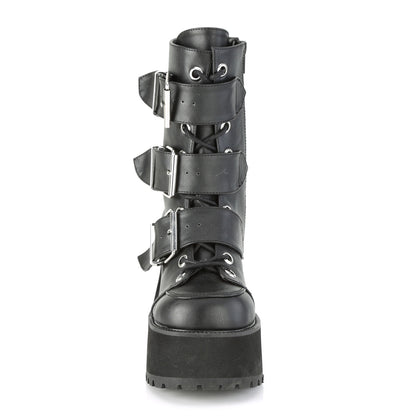 DemoniaCult Womens Ankle Boots RANGER-308 Blk Vegan Leather