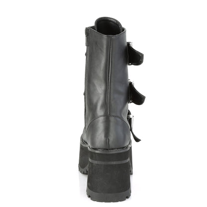 DemoniaCult Womens Ankle Boots RANGER-308 Blk Vegan Leather