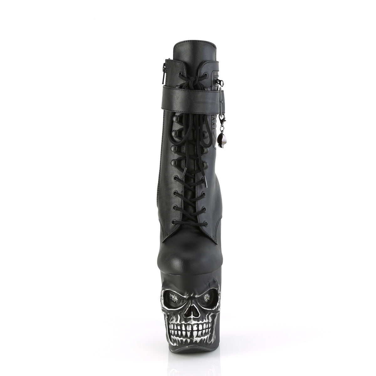 Pleaser  Stiefeletten RAPTURE-1020str-LT BLK FAUXLED/BLK MATTE RUBBED SLV
