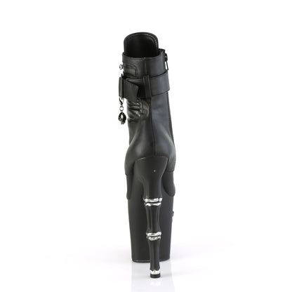 Pleaser  Stiefeletten RAPTURE-1020str-LT BLK FAUXLED/BLK MATTE RUBBED SLV