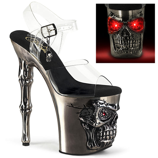 Pleaser  Sandalen RAPTURE-808-LT CLR/Satin-Zinnchrom