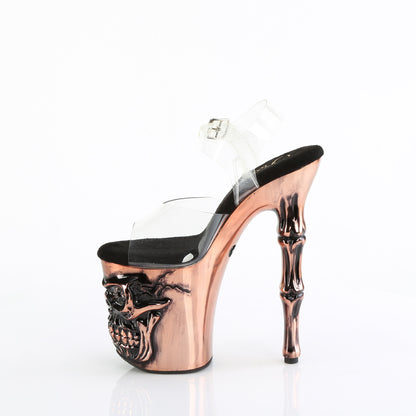Pleaser  Sandals RAPTURE-808-LT Clr/Satin Copper Chrome