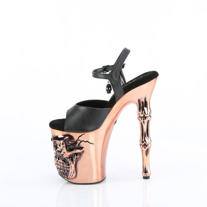 Pleaser  Sandalen RAPTURE-809-LT BLK Faux Leder/Satin Kupfer Chrom