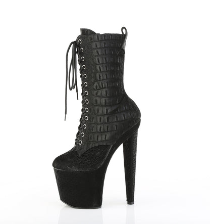 Pleaser Women's Platform Shoes RAZZLE-1040WR Blk Reptile Print/M