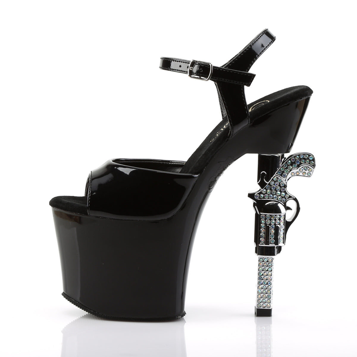 Pleaser Womens Sandals REVOLVER-709 Blk/Blk
