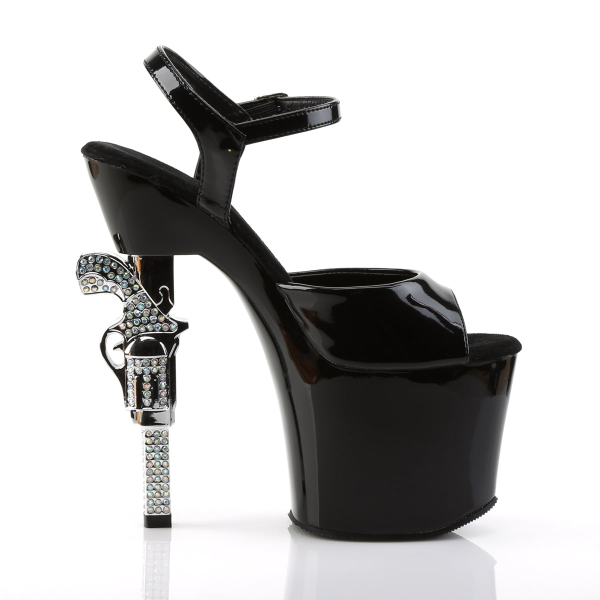 Pleaser Womens Sandals REVOLVER-709 Blk/Blk