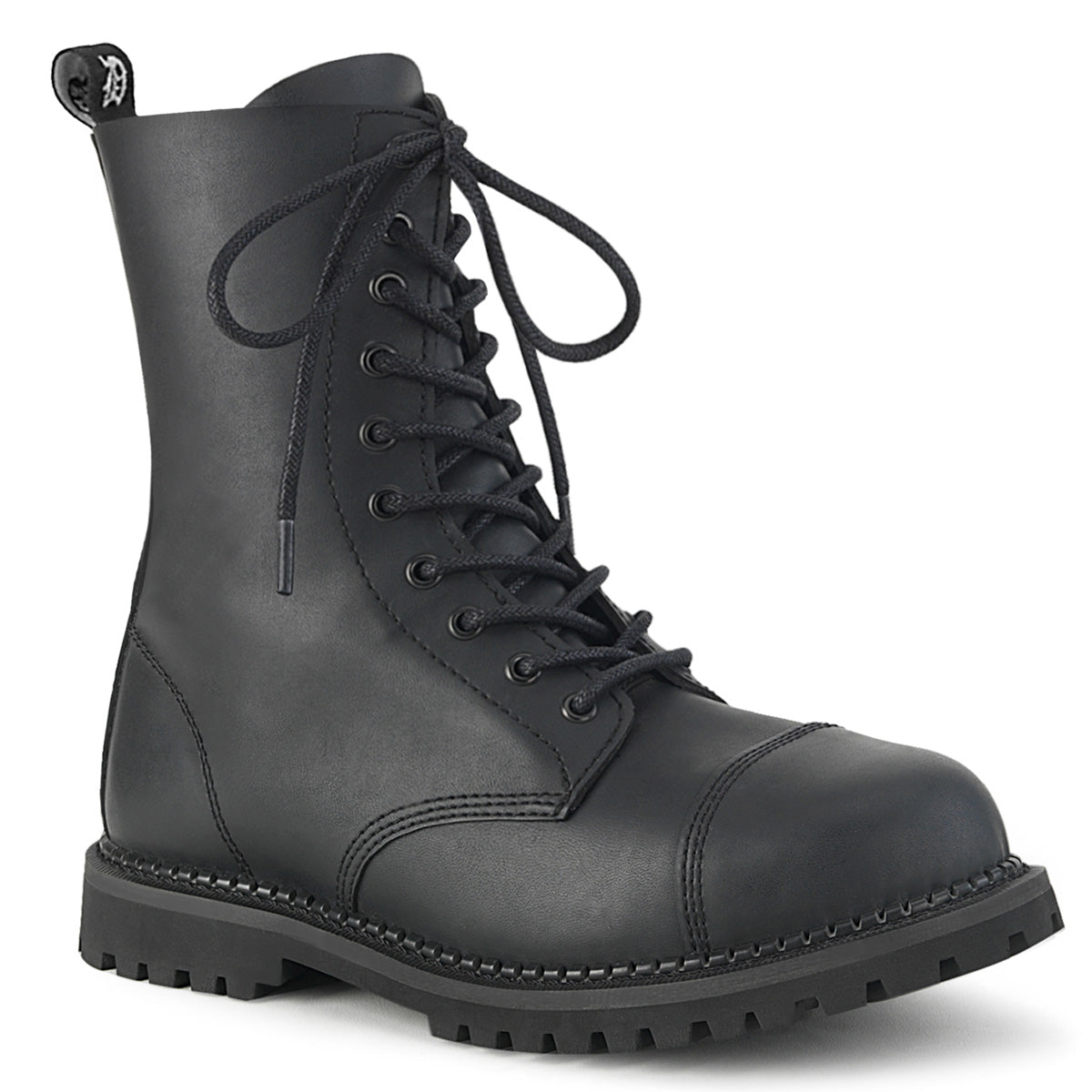 DemoniaCult Mens Boots RIOT-10 Blk Vegan Leather