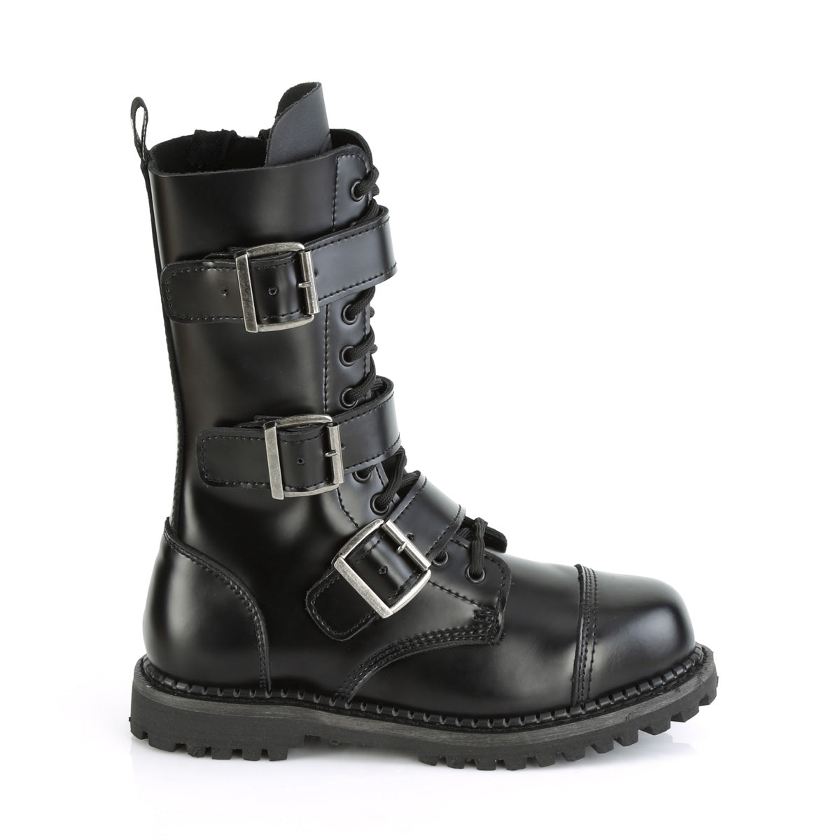 DemoniaCult Mens Boots RIOT-12BK Blk Leather