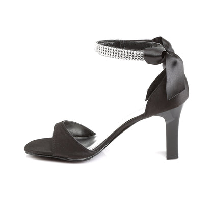 Pleaser Pink Label Frauenpumpen ROMANCE-372 BLK SATIN.