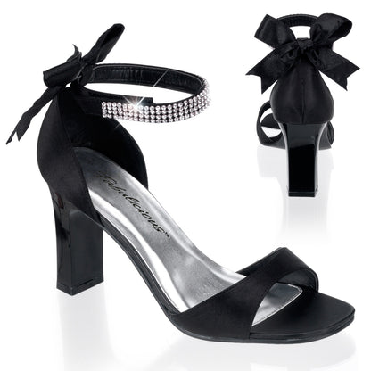 Pleaser Pink Label Frauenpumpen ROMANCE-372 BLK SATIN.