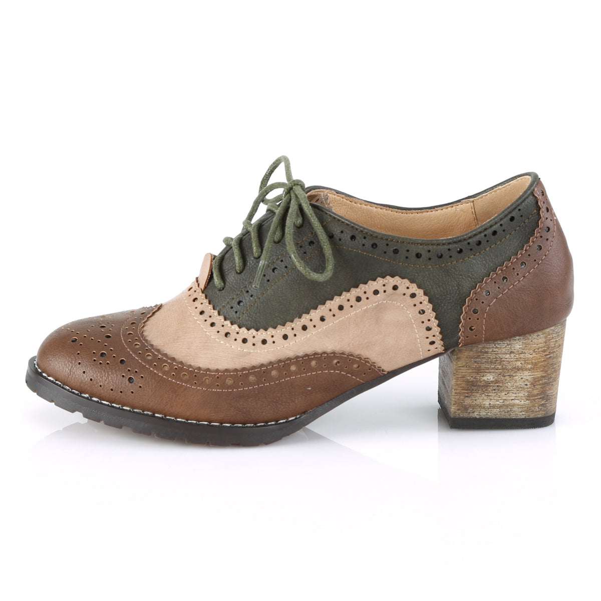 Pin Up Couture Frauenpumpen RUSSELL-34 Braun-Multi-Faux-Leder