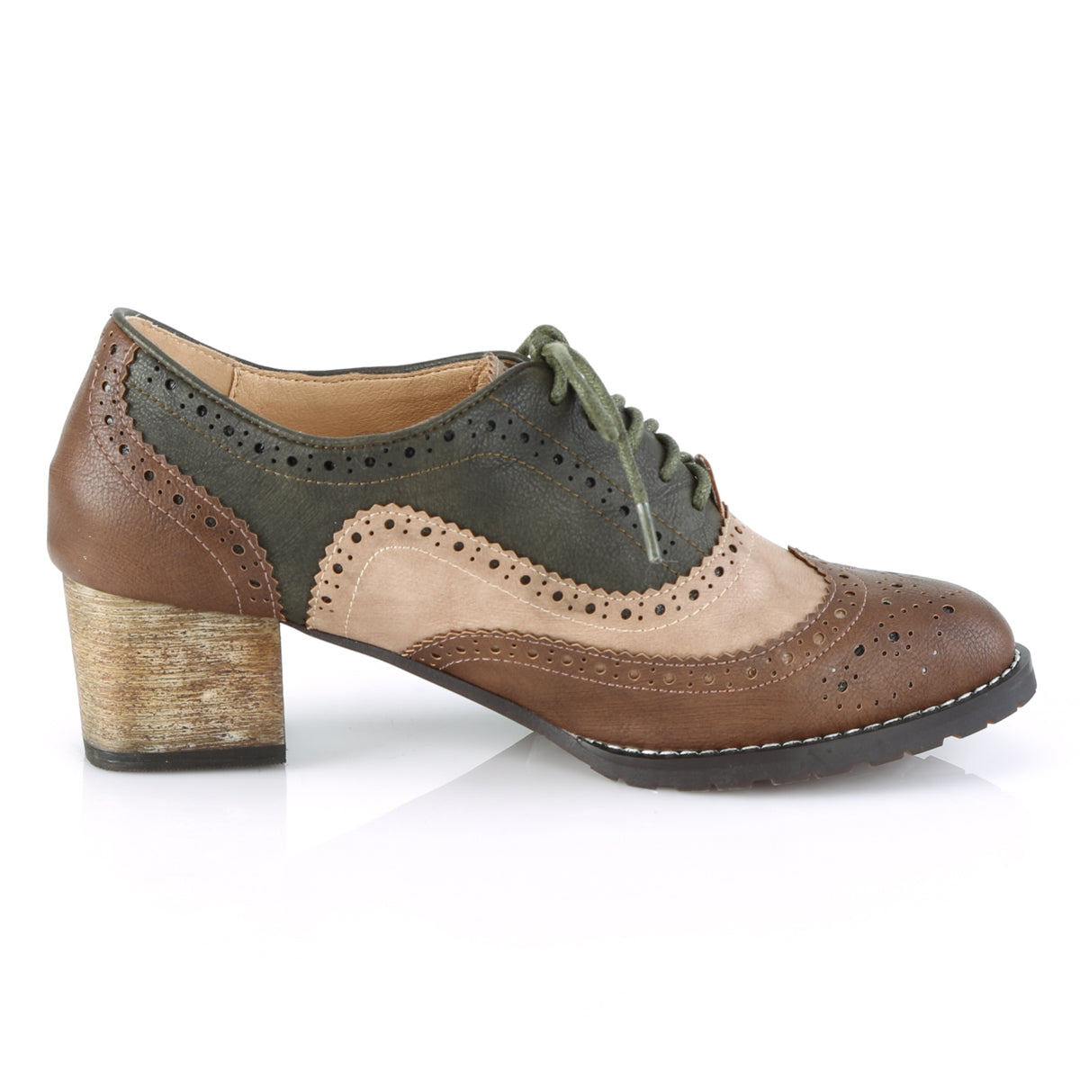 Pin Up Couture Frauenpumpen RUSSELL-34 Braun-Multi-Faux-Leder