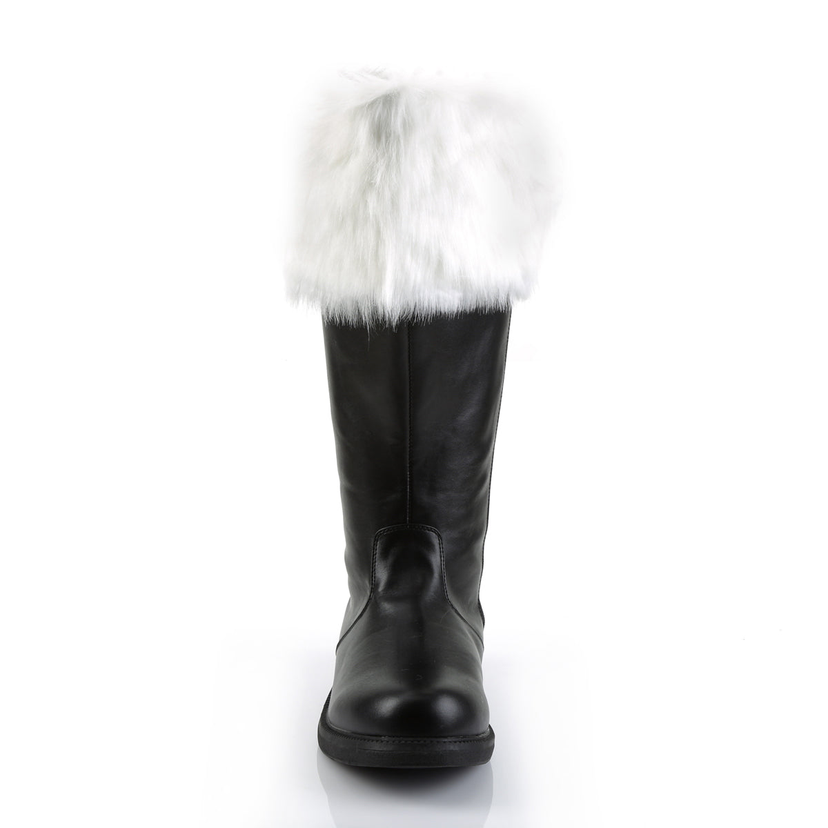 Funtasma Mens Boots SANTA-106WC Blk Pu-Wht Faux Fur