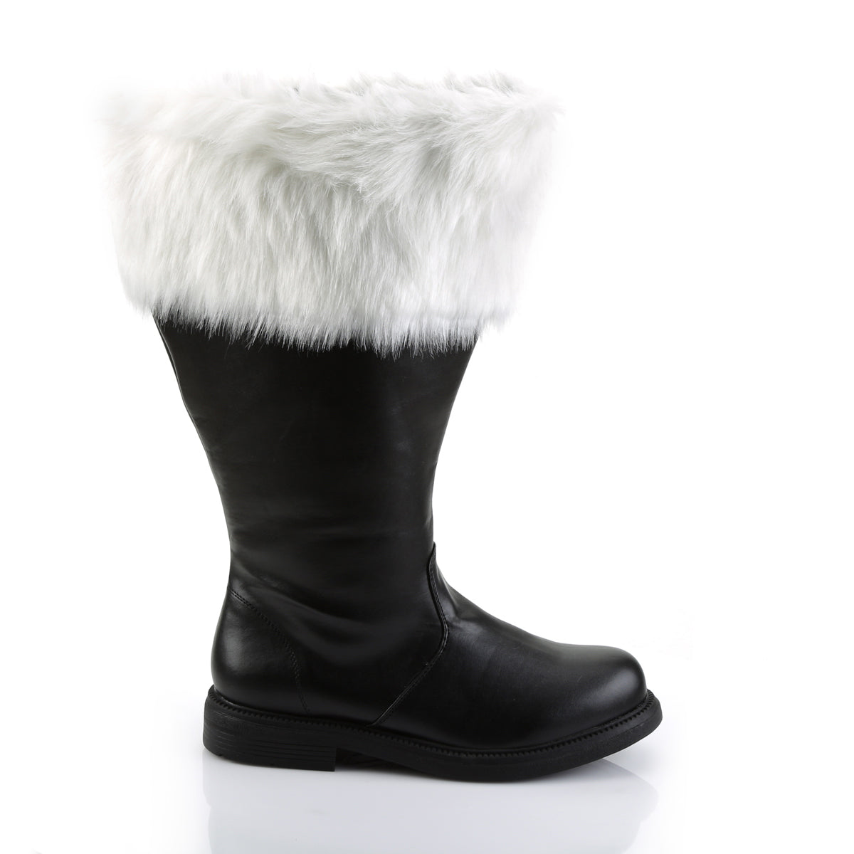 Funtasma Mens Boots SANTA-106WC Blk Pu-Wht Faux Fur