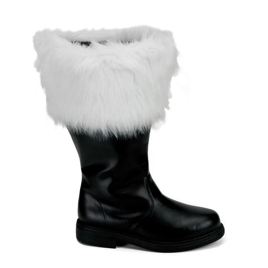 Funtasma Herrenstiefel Santa-106WC BLK PU-WHT FAUX FURCE