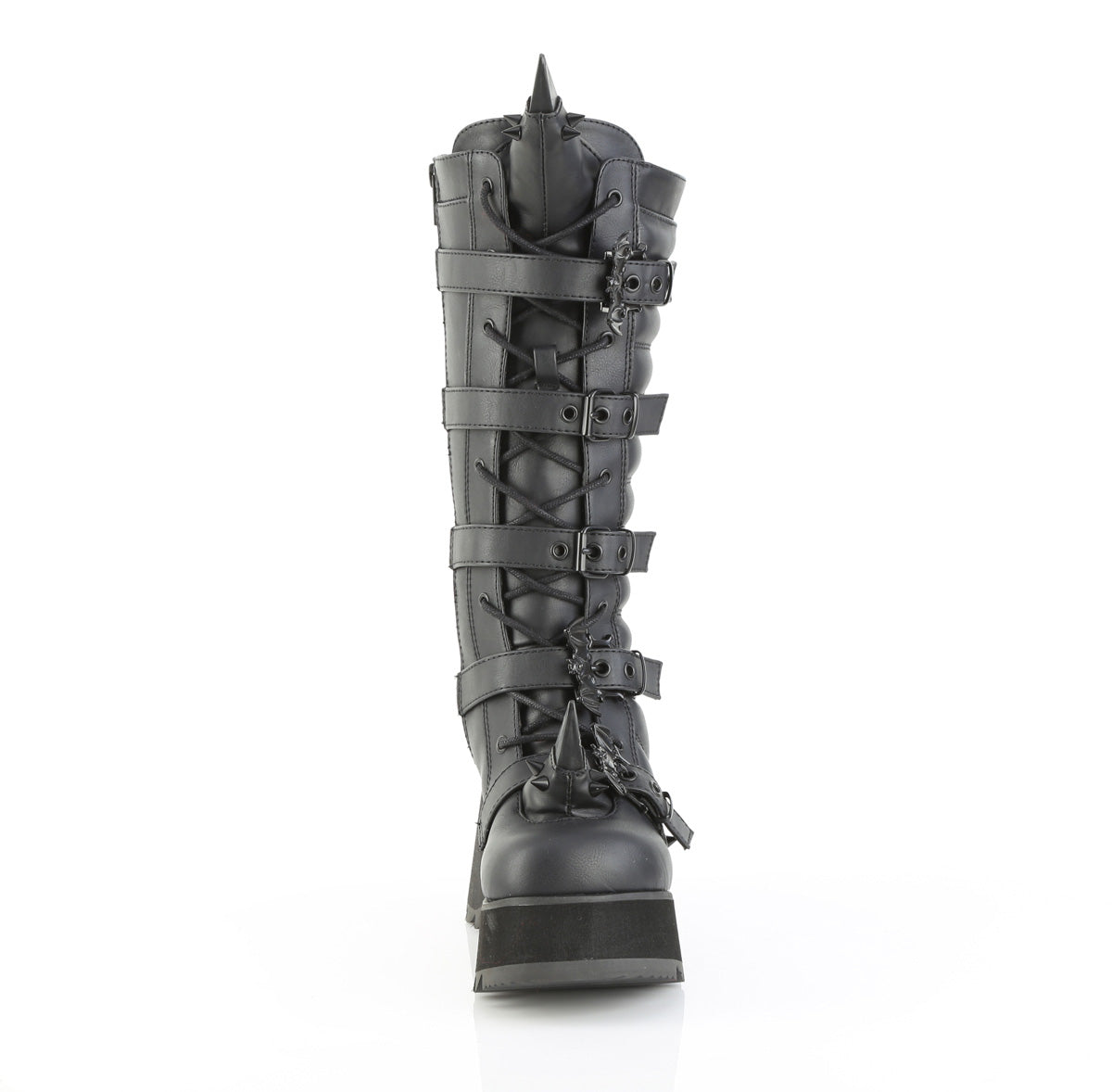 DemoniaCult Women's Mid-Calf & Knee High Boots SCENE-157 Blk Vegan Leather