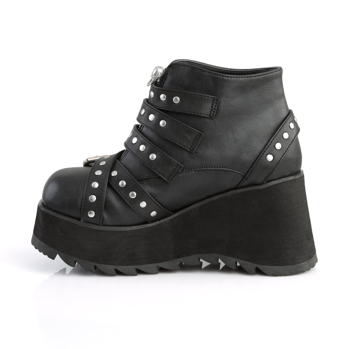 DemoniaCult Damenknöchelstiefel SCENE-30 BLK Vegan Leder