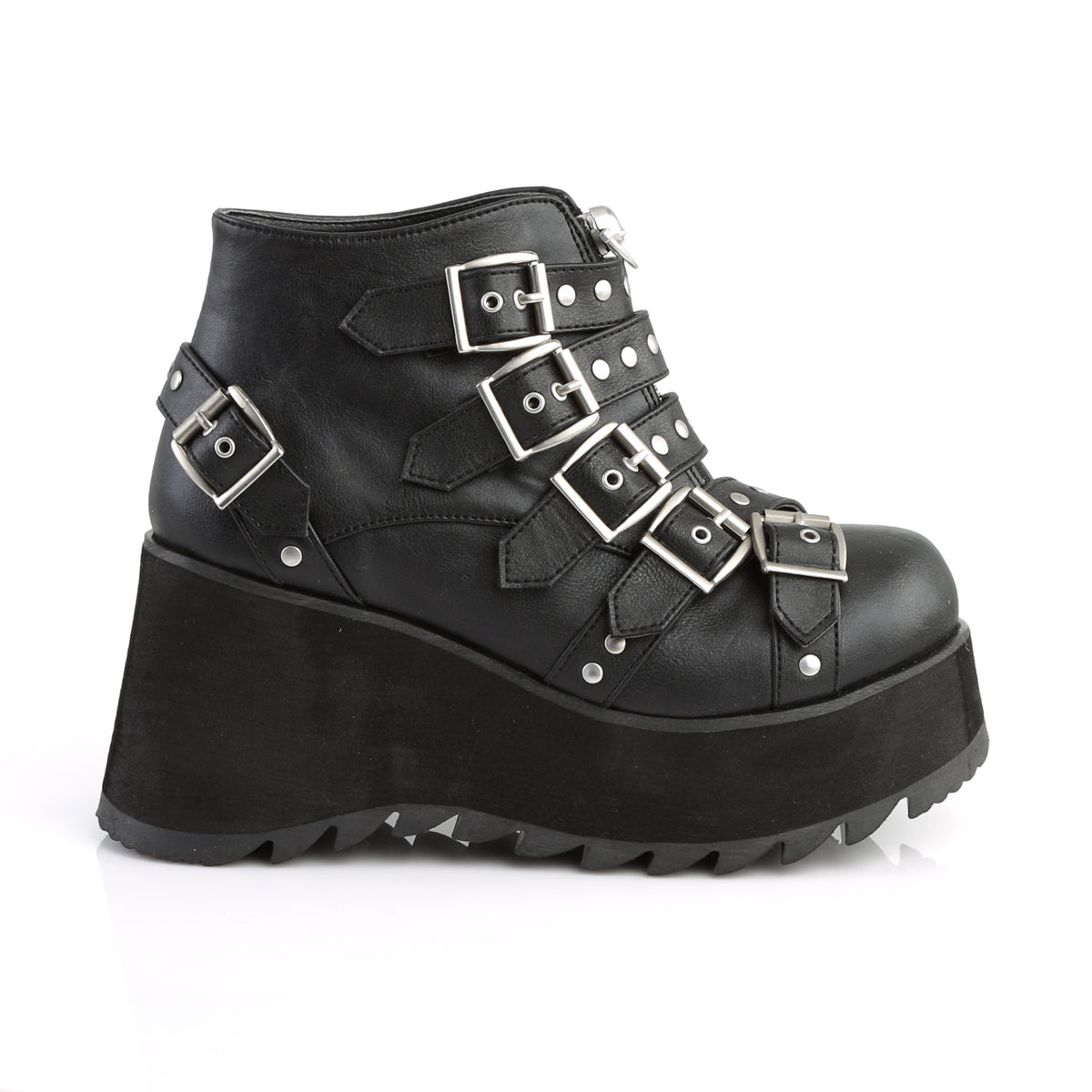 DemoniaCult Damenknöchelstiefel SCENE-30 BLK Vegan Leder