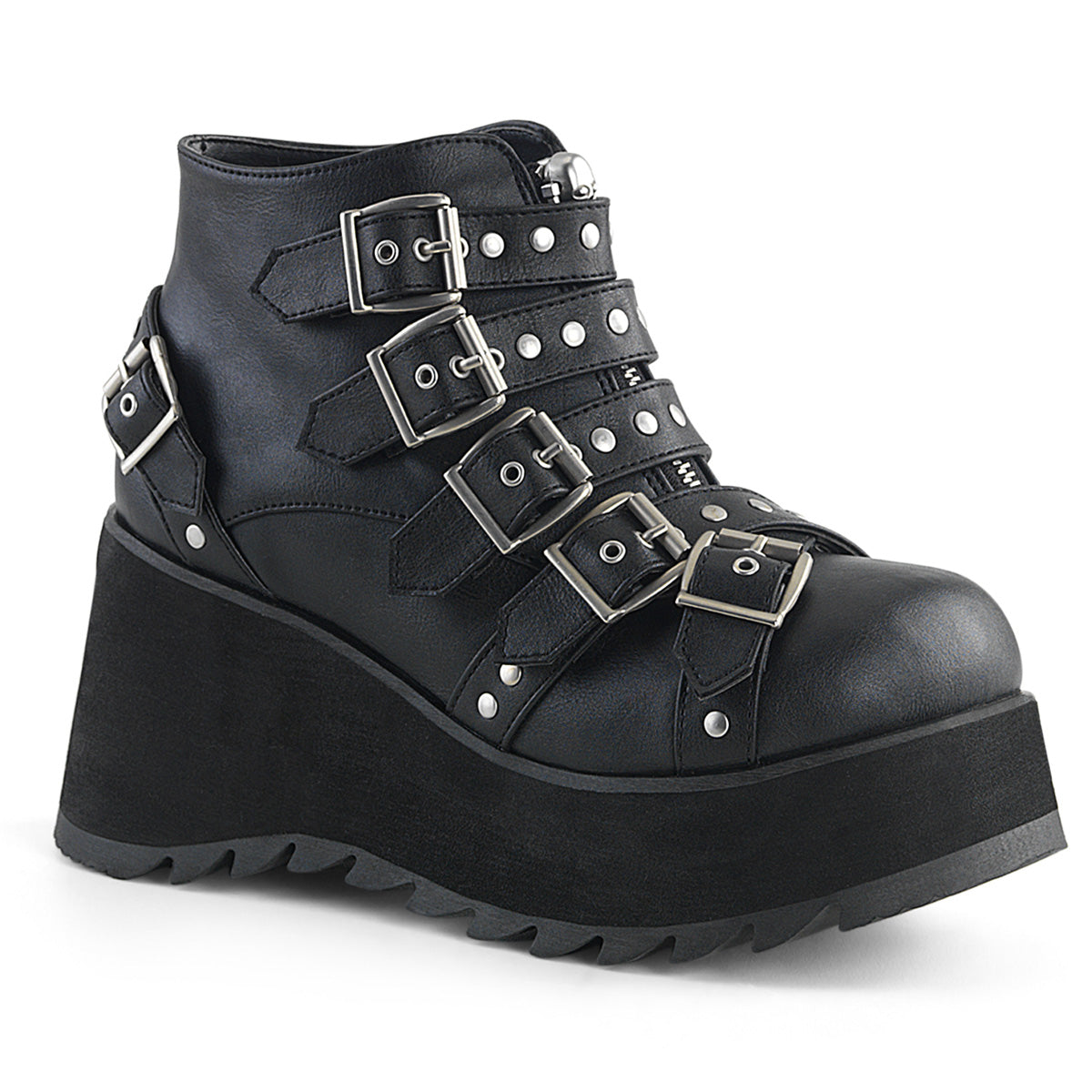 DemoniaCult Damenknöchelstiefel SCENE-30 BLK Vegan Leder